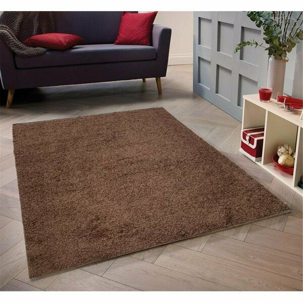 Terreno 5 x 7 ft. Discount World Shaggy Collection Brown Area Rug TE2987162